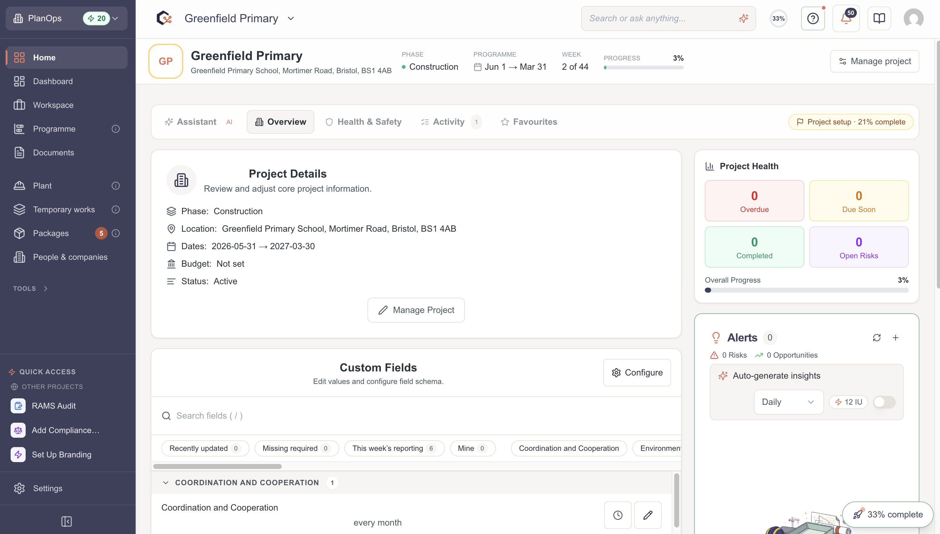 Navigate to Project Overview