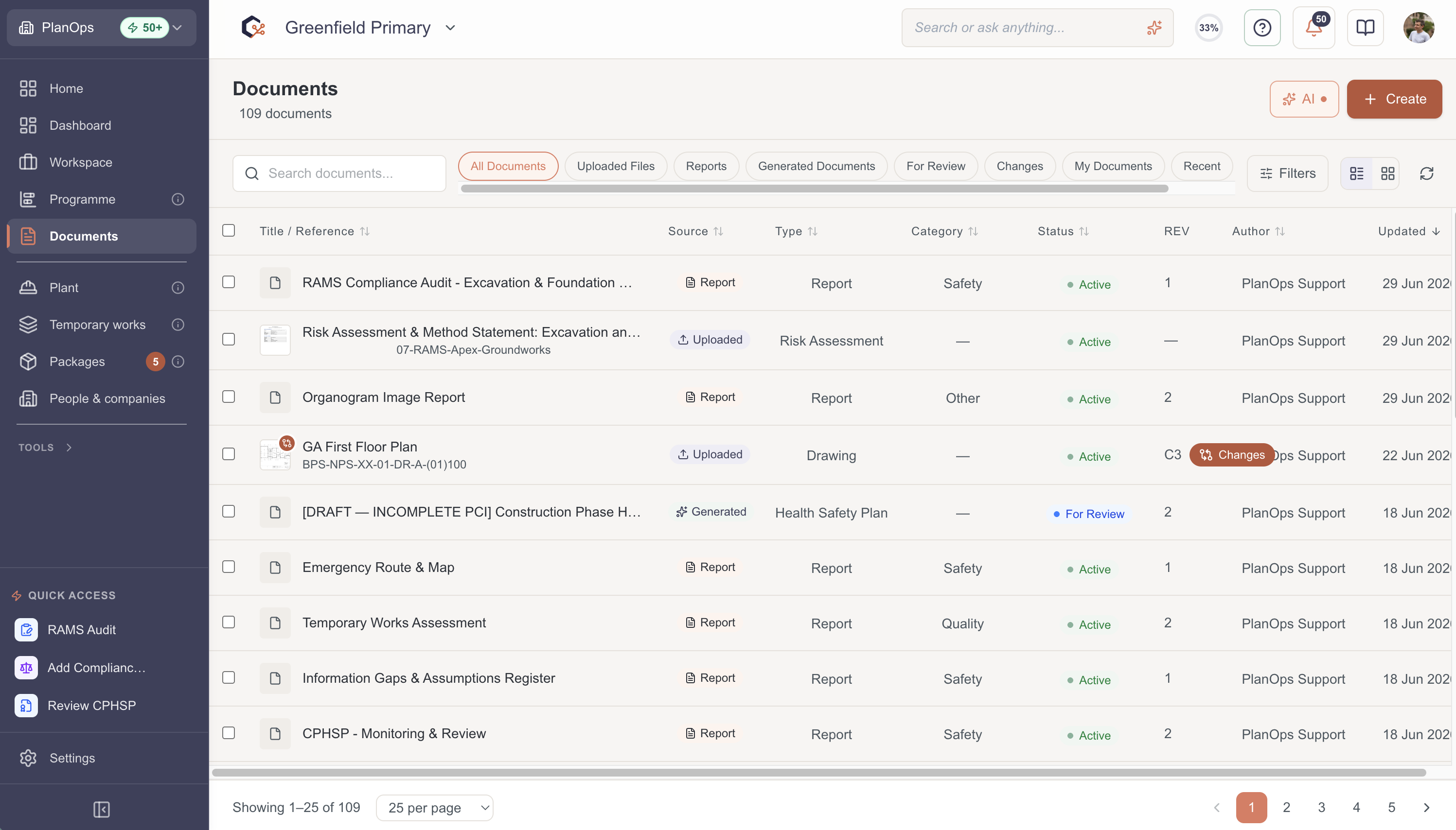 Open the report detail panel