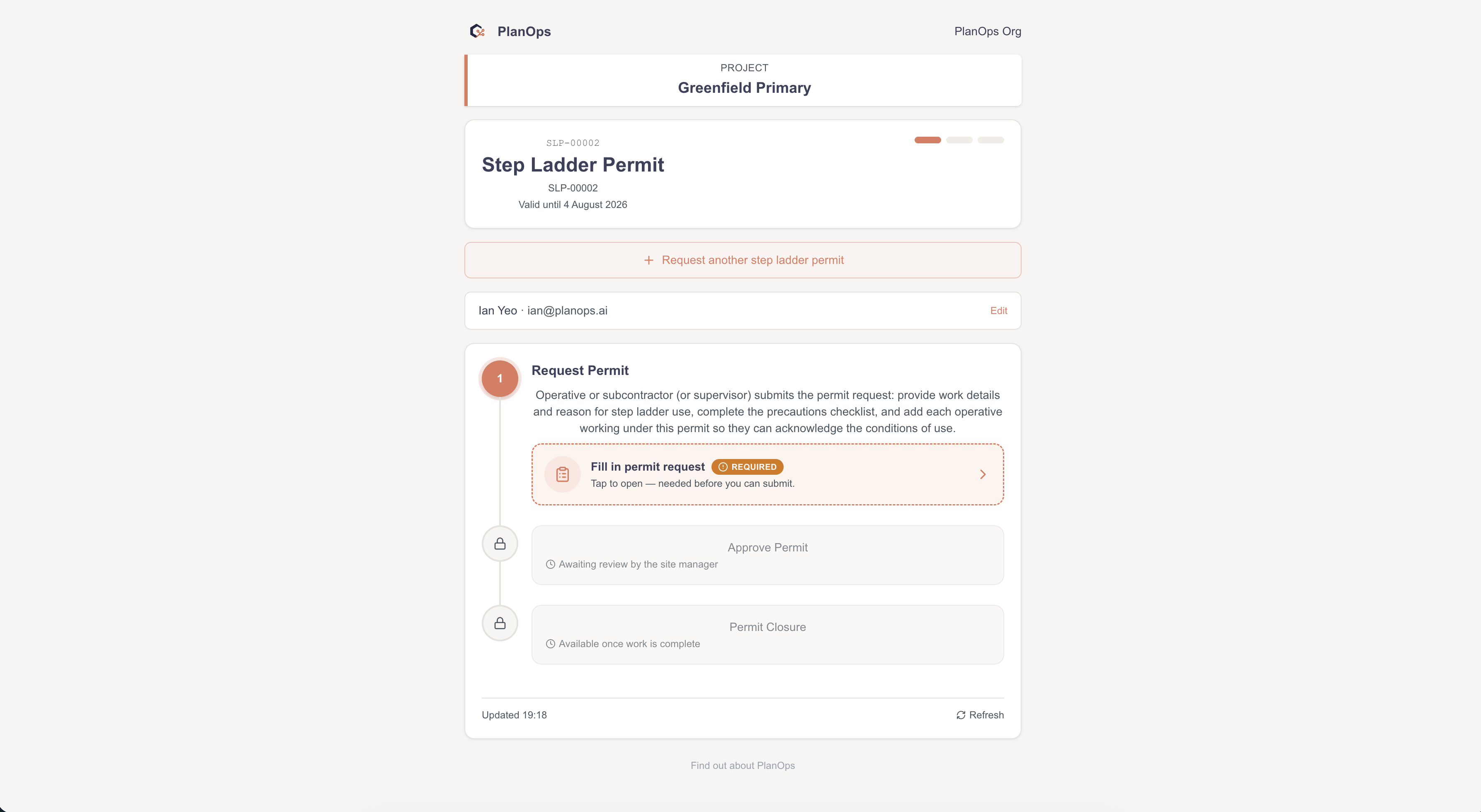Confirm and view your permits