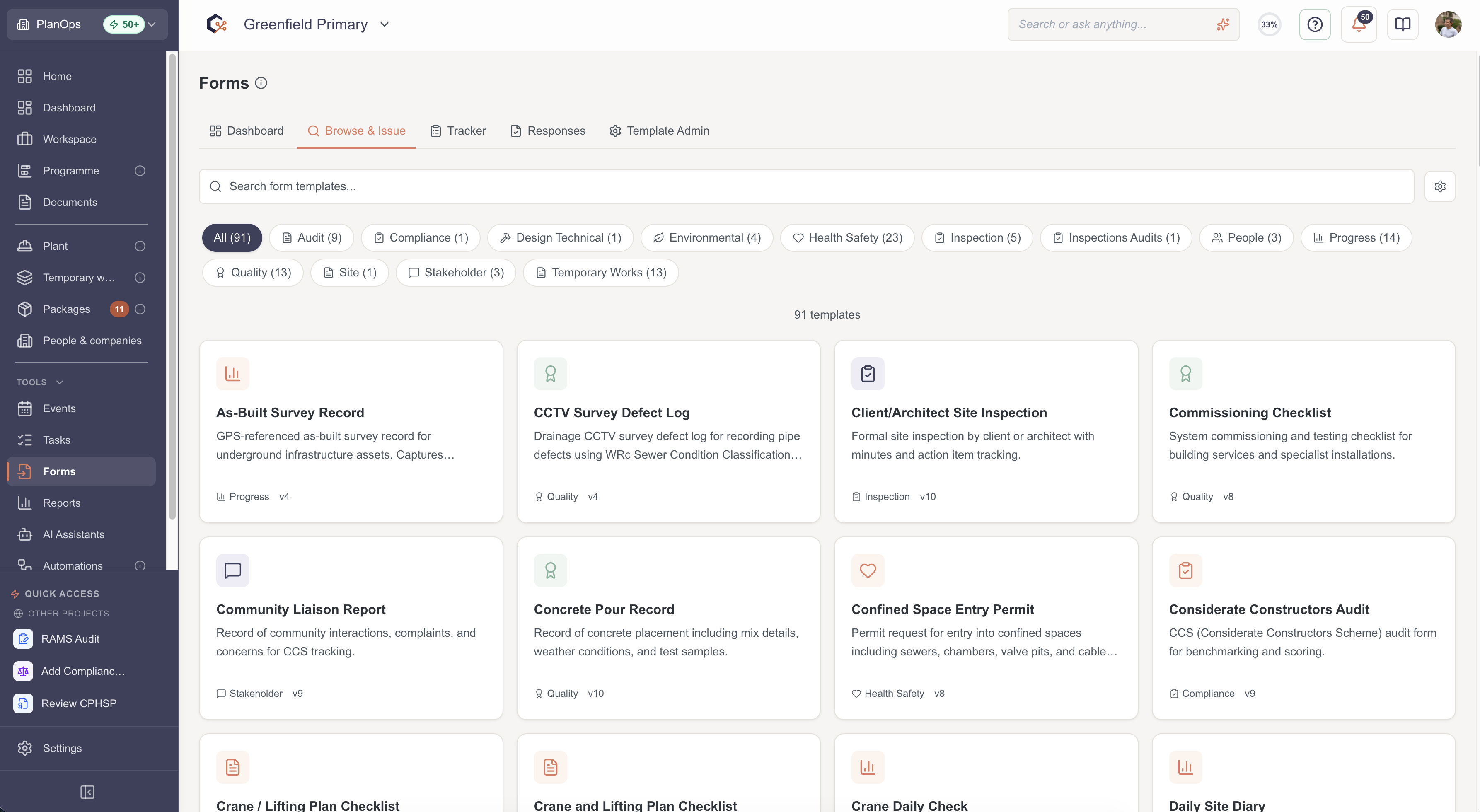Send a new form from the dashboard