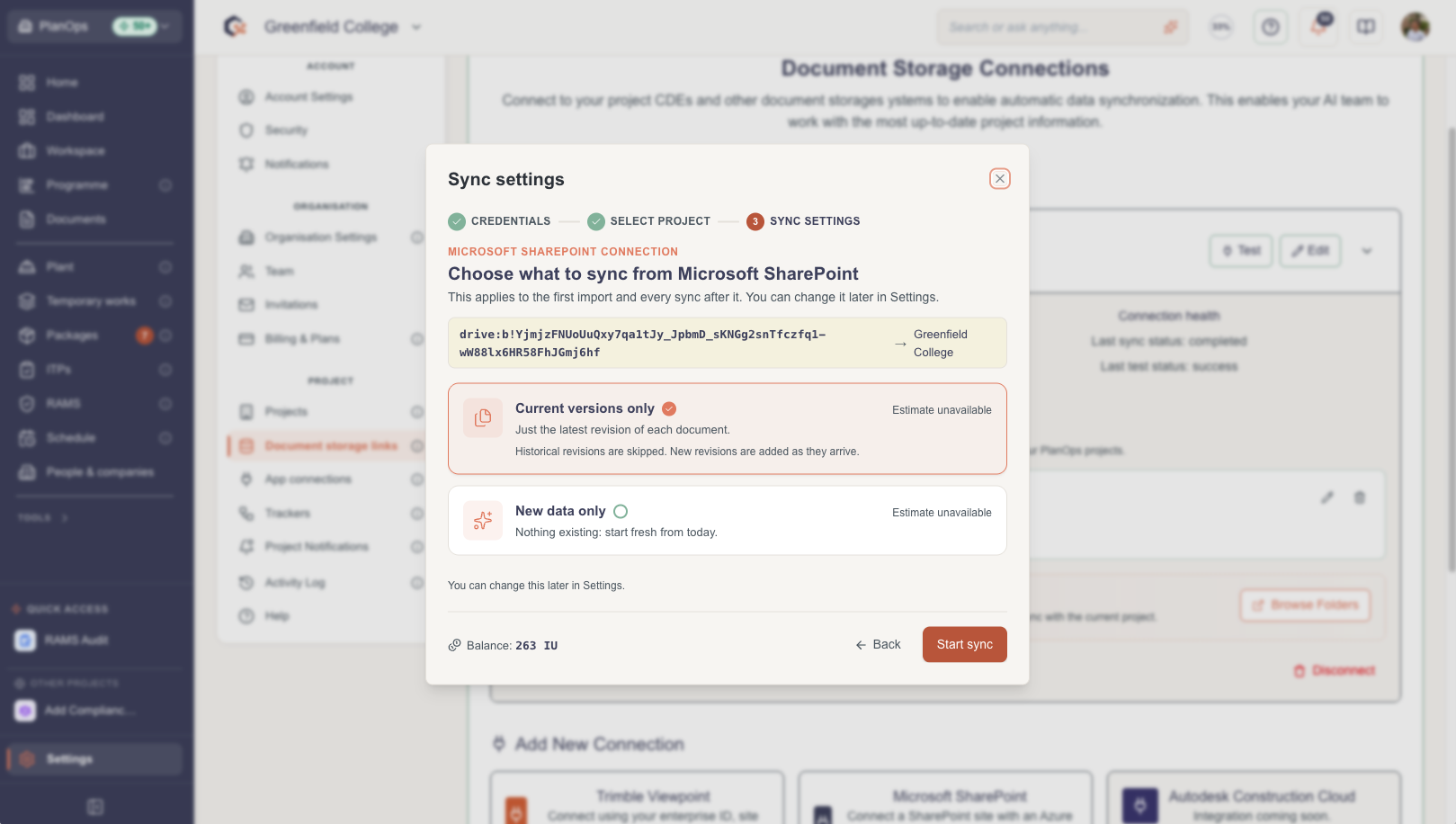 Review your project and IU balance