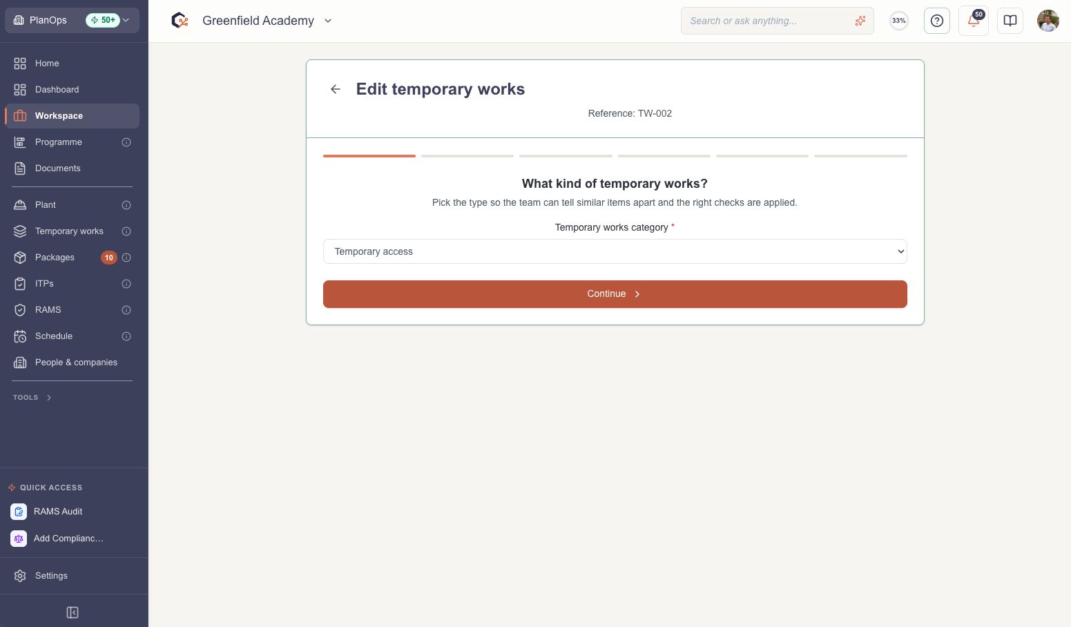 Update the available fields for the current phase