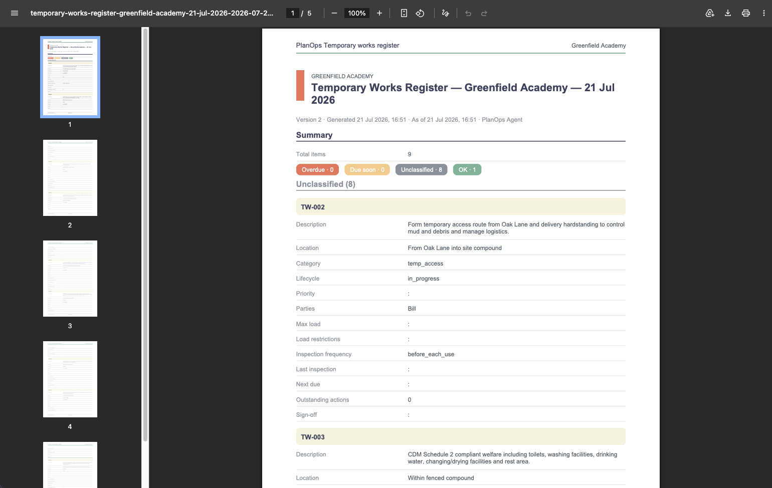 Export or print a branded PDF copy