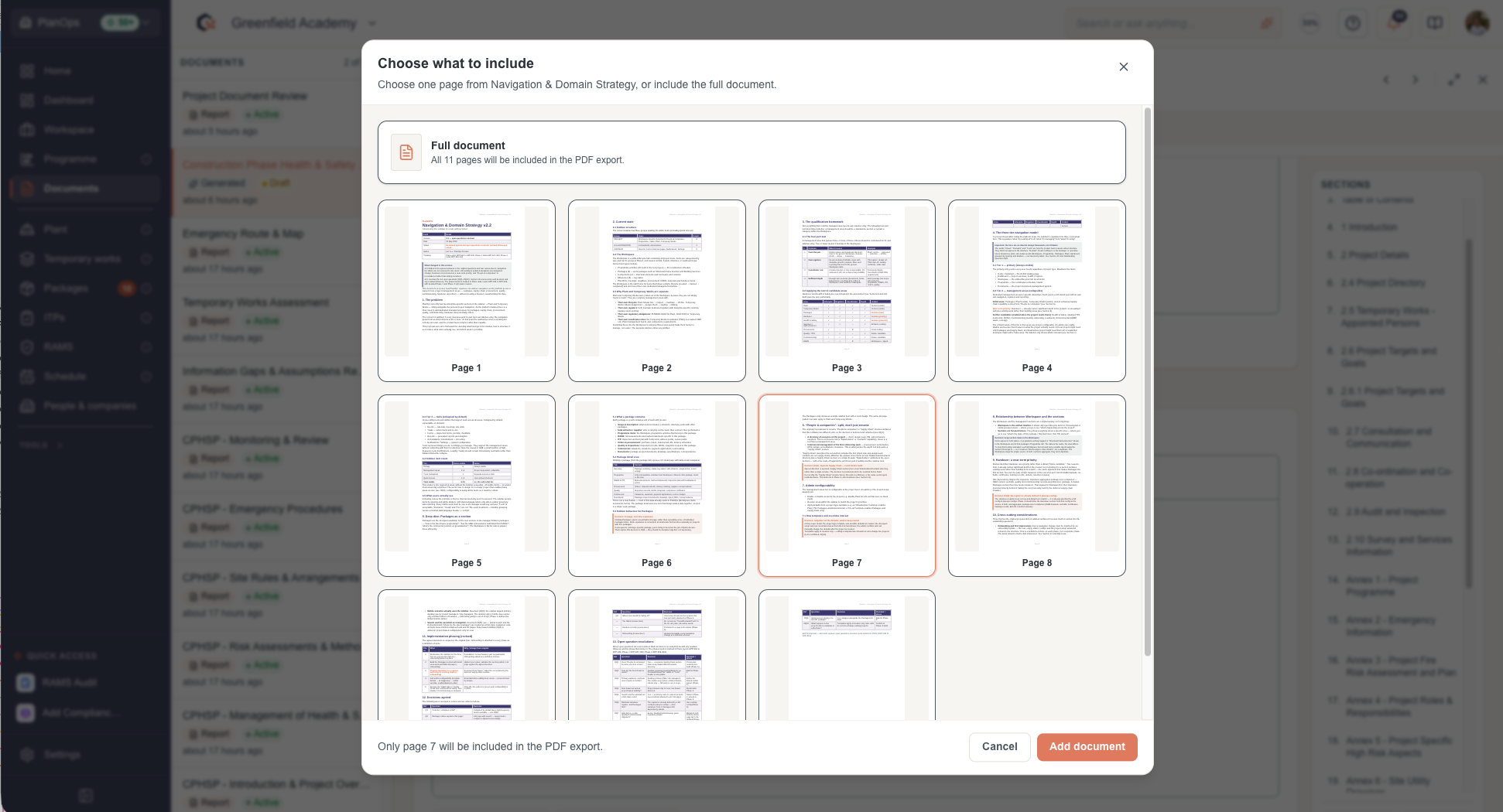 Choose specific pages to embed