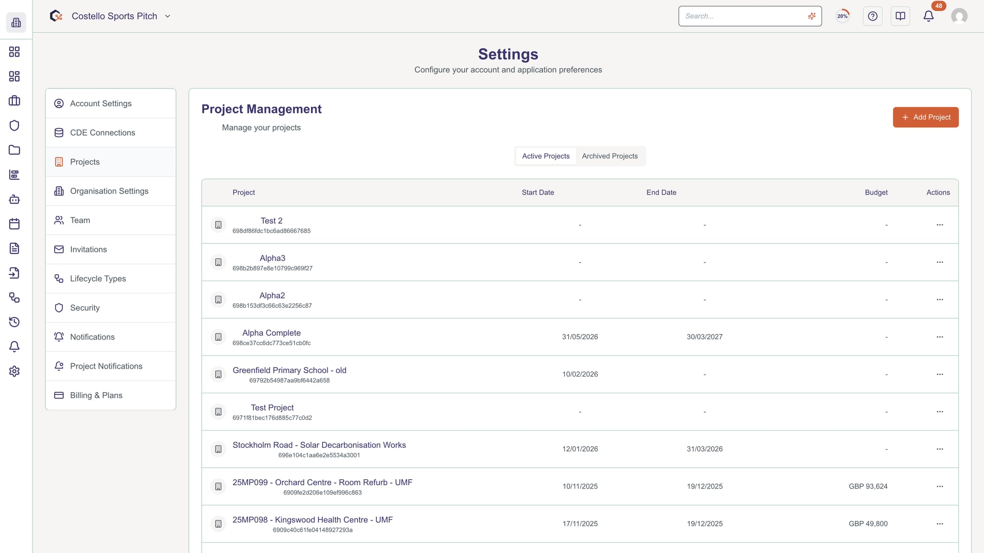 View existing projects