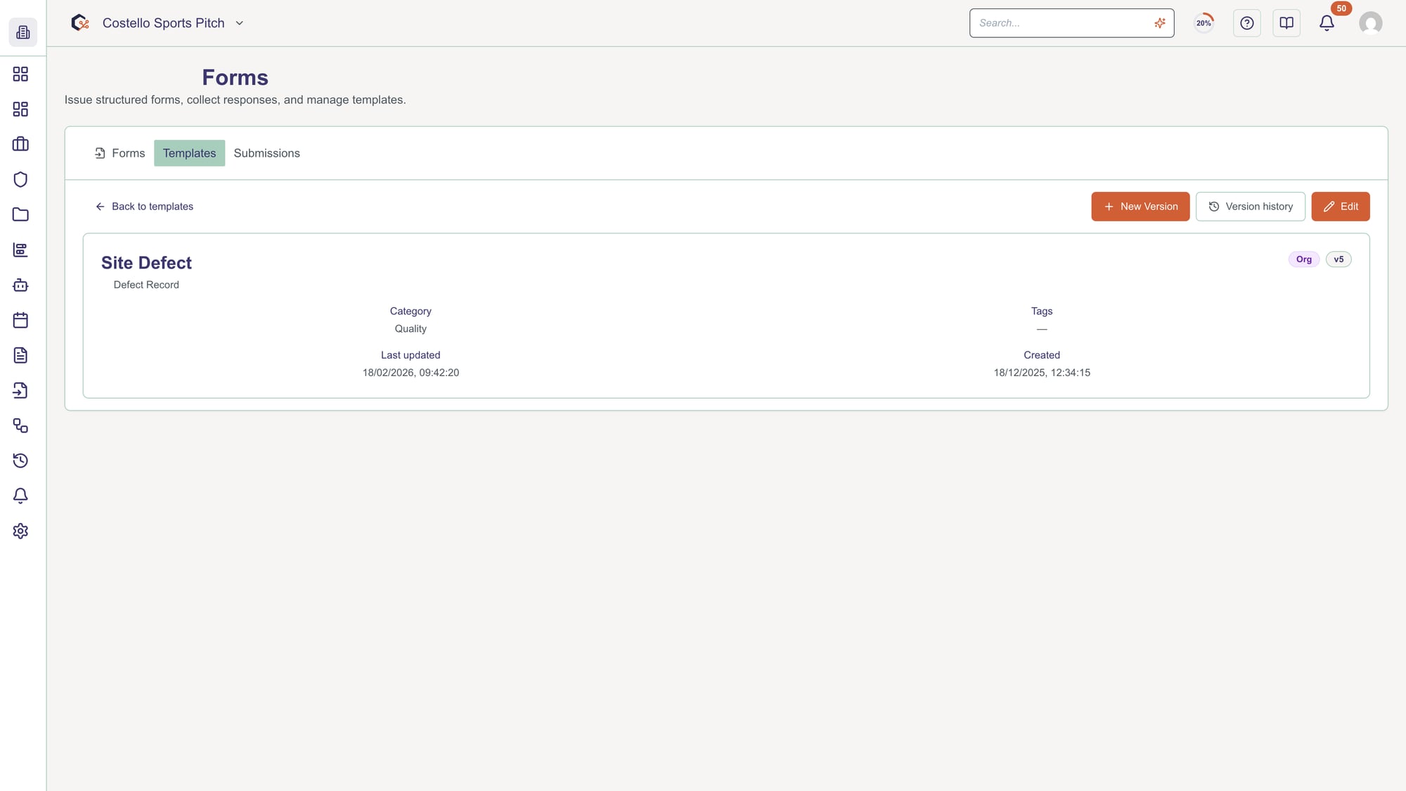 Navigate into a template’s details