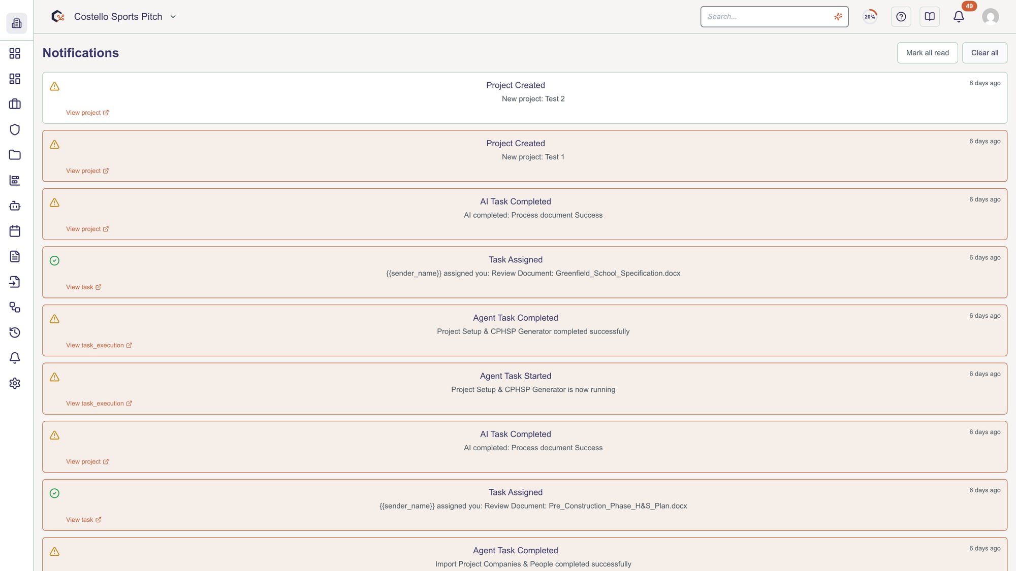 Close the notification detail panel