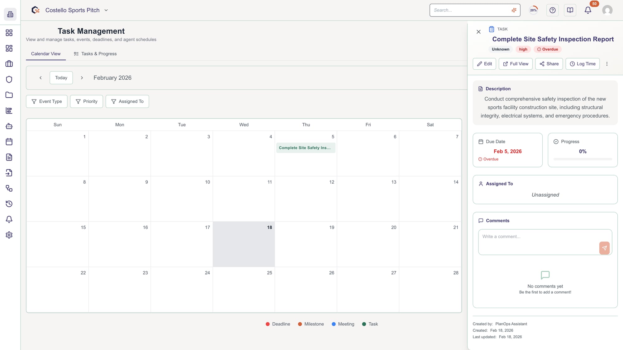 View and edit existing events