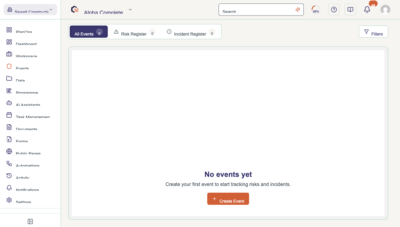 Track activity and notifications