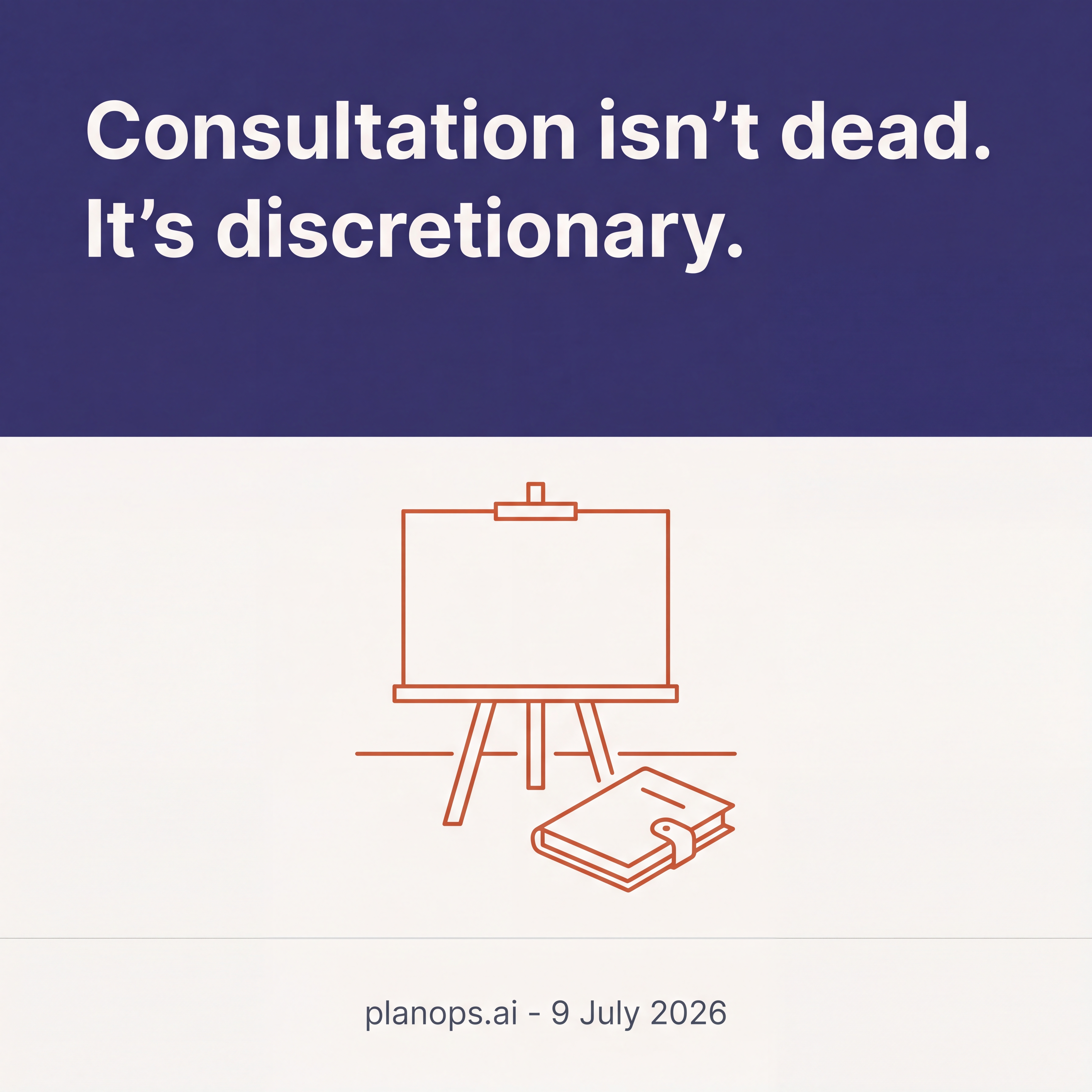 A planning inspector's desk clearing as England removes the NSIP consultation requirement, with a Kent data centre site and a Washington review clock in the background